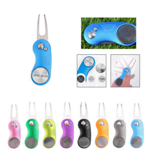 Foldable Golf Divot Tool with Magnetic Ball Marker