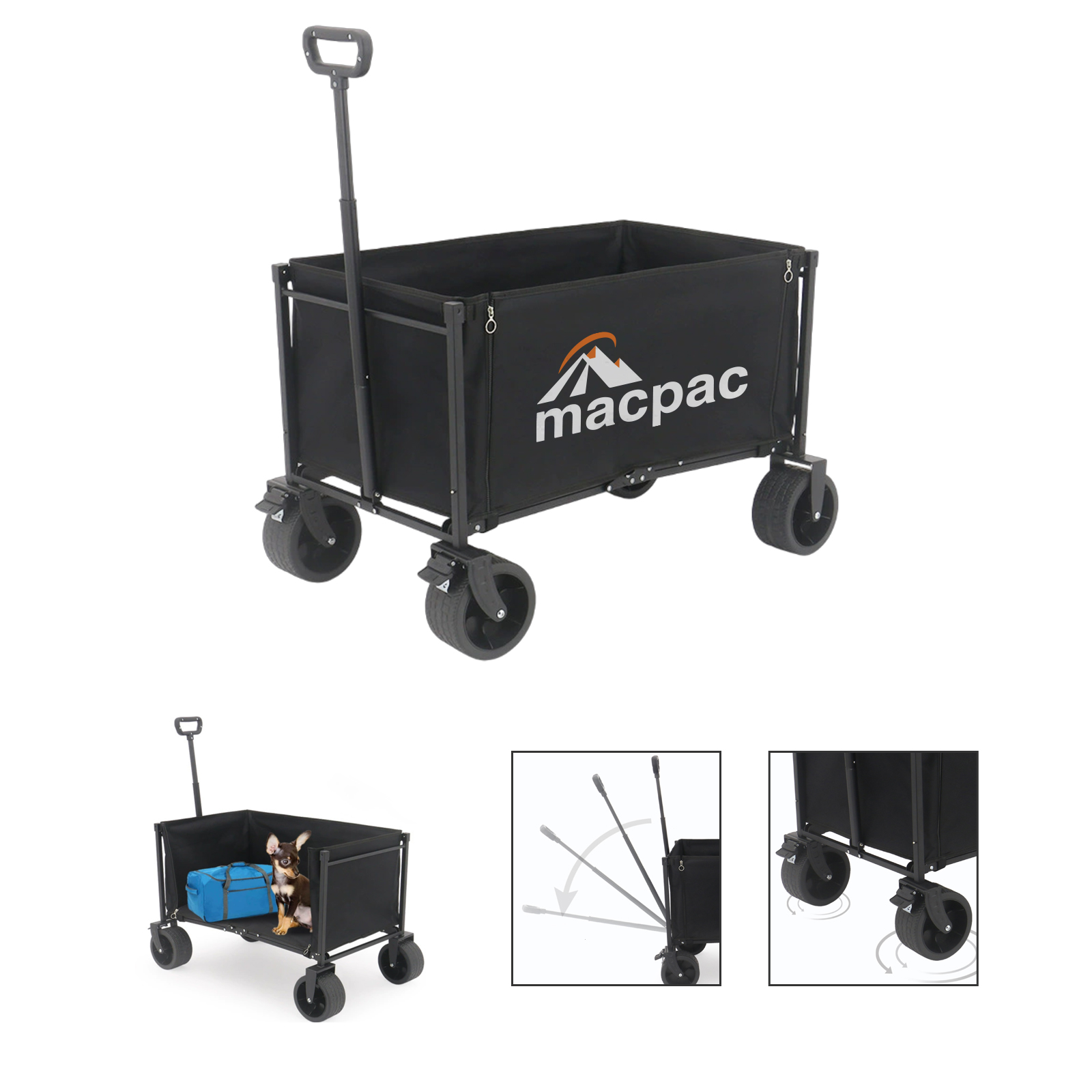 Collapsible Heavy-Duty Utility Cart with Side Access