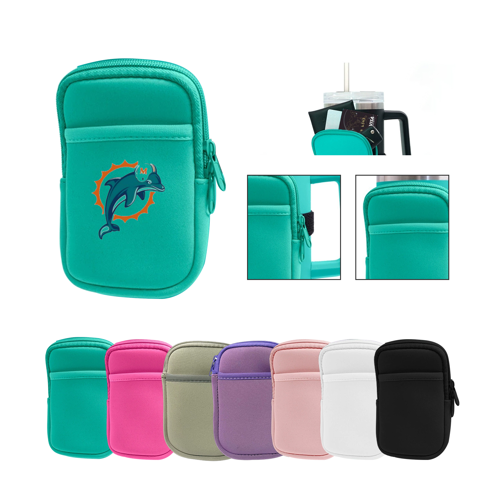 Protective Neoprene Water Bottle Carrier with Storage