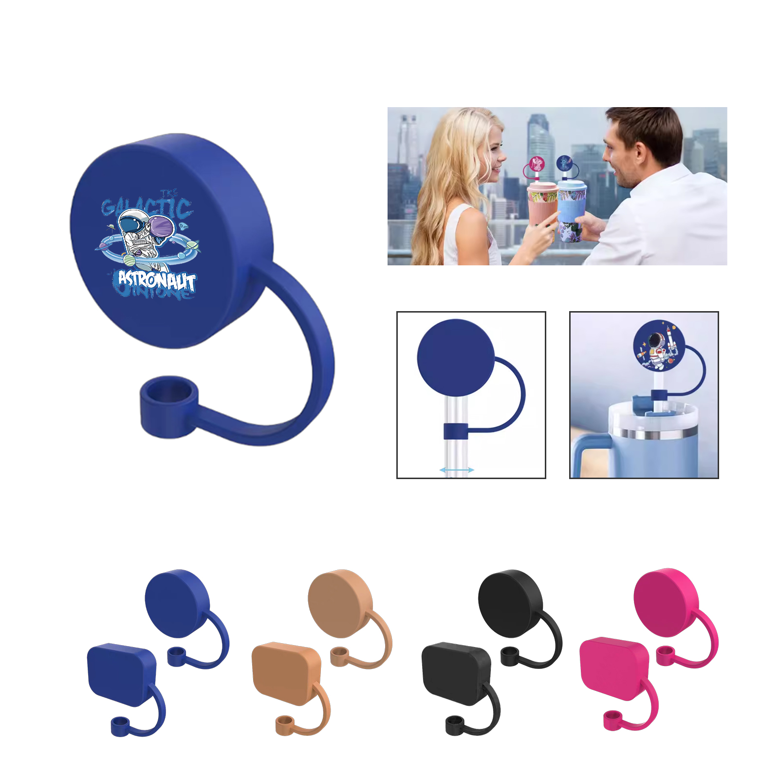 Premium Silicone Straw Cover with Secure Seal