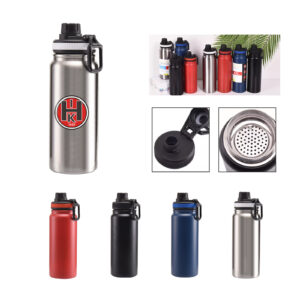Stainless Steel Water Bottle with Carry Loop - 23 Ounce