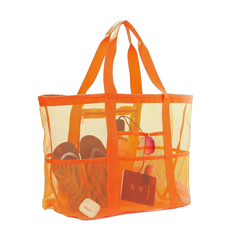 Ventilated Mesh Beach Tote with Multiple Pockets - Image 2