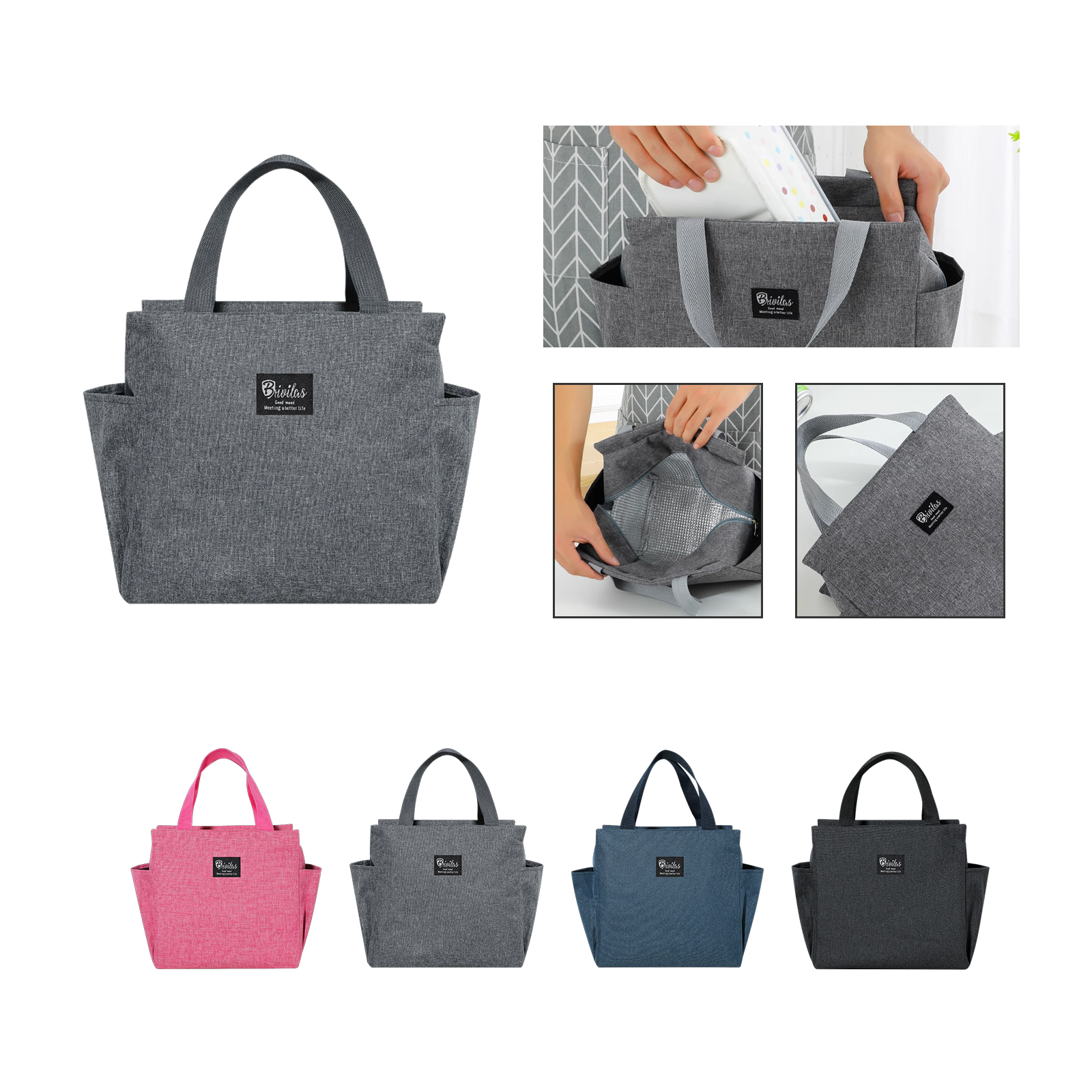 Insulated Lunch Bag with Multiple Compartments