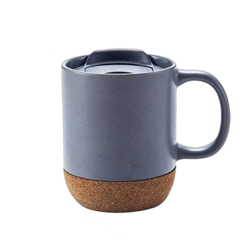 Cork-Base Ceramic Travel Mug with Lid - 12 Ounce - Image 2