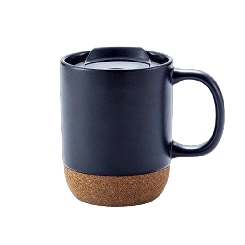 Cork-Base Ceramic Travel Mug with Lid - 12 Ounce - Image 3