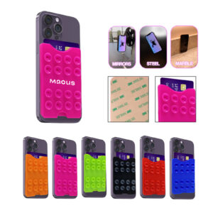 Versatile Silicone Phone Mount with Card Storage
