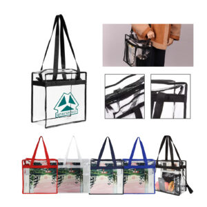 Transparent Stadium-Approved Tote with Zipper Closure
