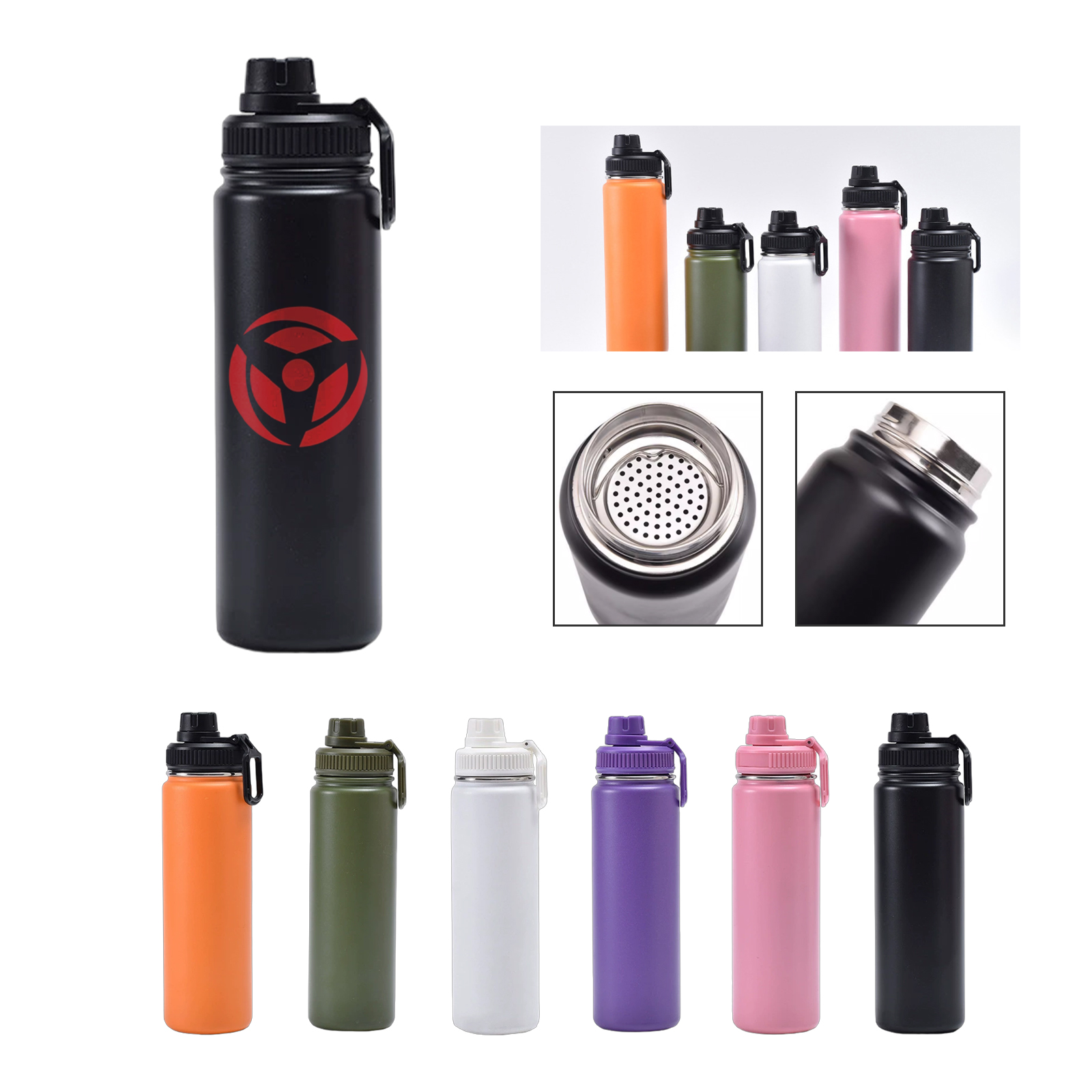 Durable Aluminum Water Bottle with Leak-Proof Lid