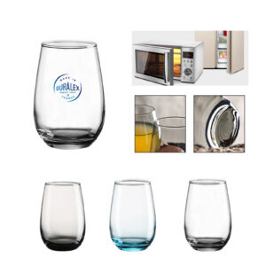 Elegant Stemless Wine Glasses with Large Imprint Area