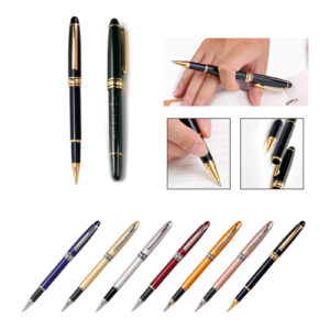 Elegant Metal Ballpoint Pen with Gold Accents