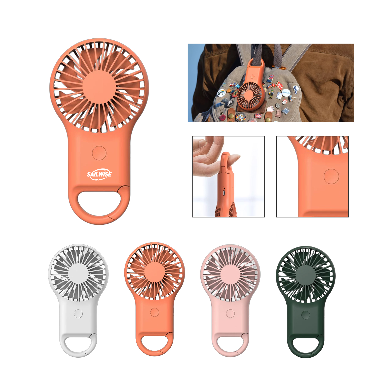 Rechargeable Handheld Fan with Adjustable Speeds
