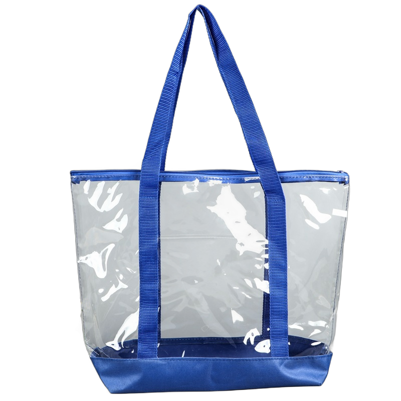 Clear PVC Shopping Tote with Zippered Closure - Image 2
