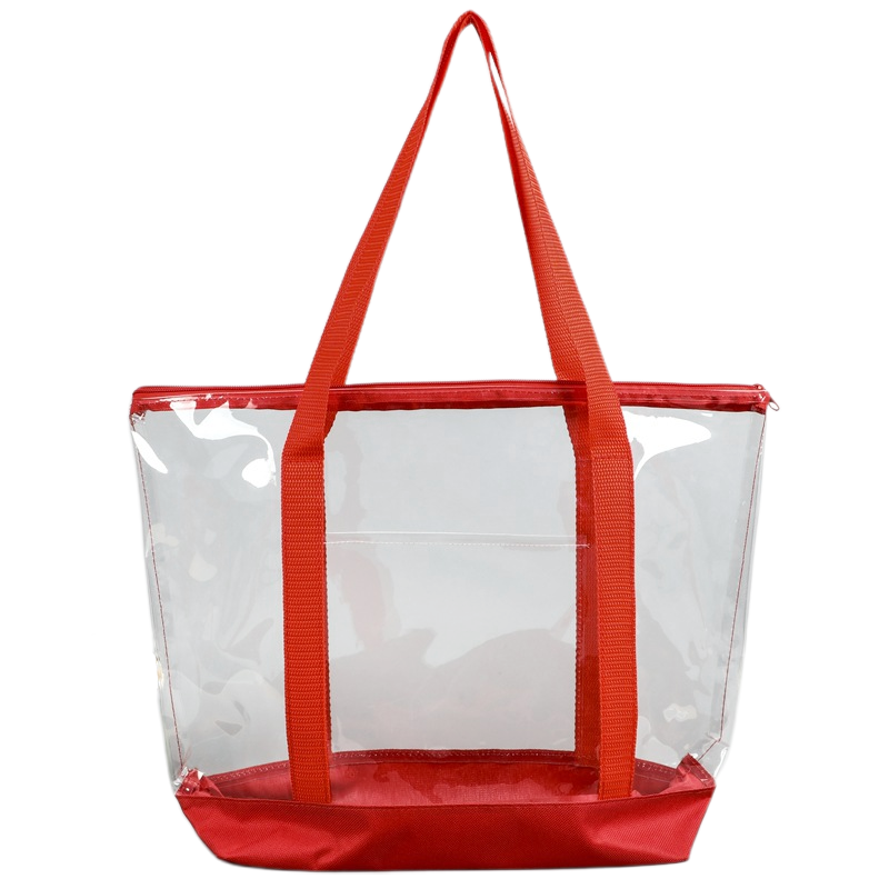Clear PVC Shopping Tote with Zippered Closure - Image 3