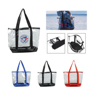 Clear PVC Shopping Tote with Zippered Closure