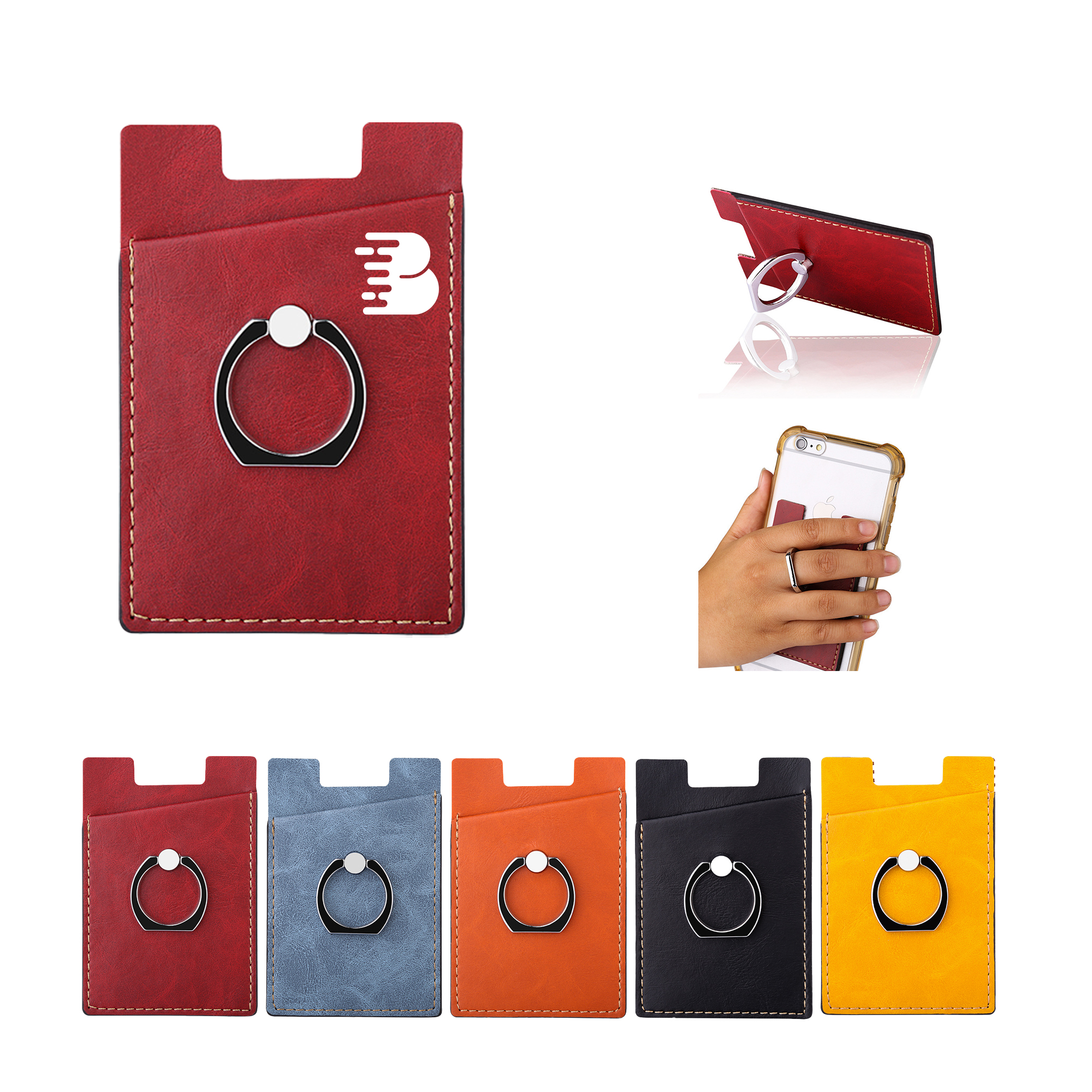 Leather Phone Wallet with Hand Grip