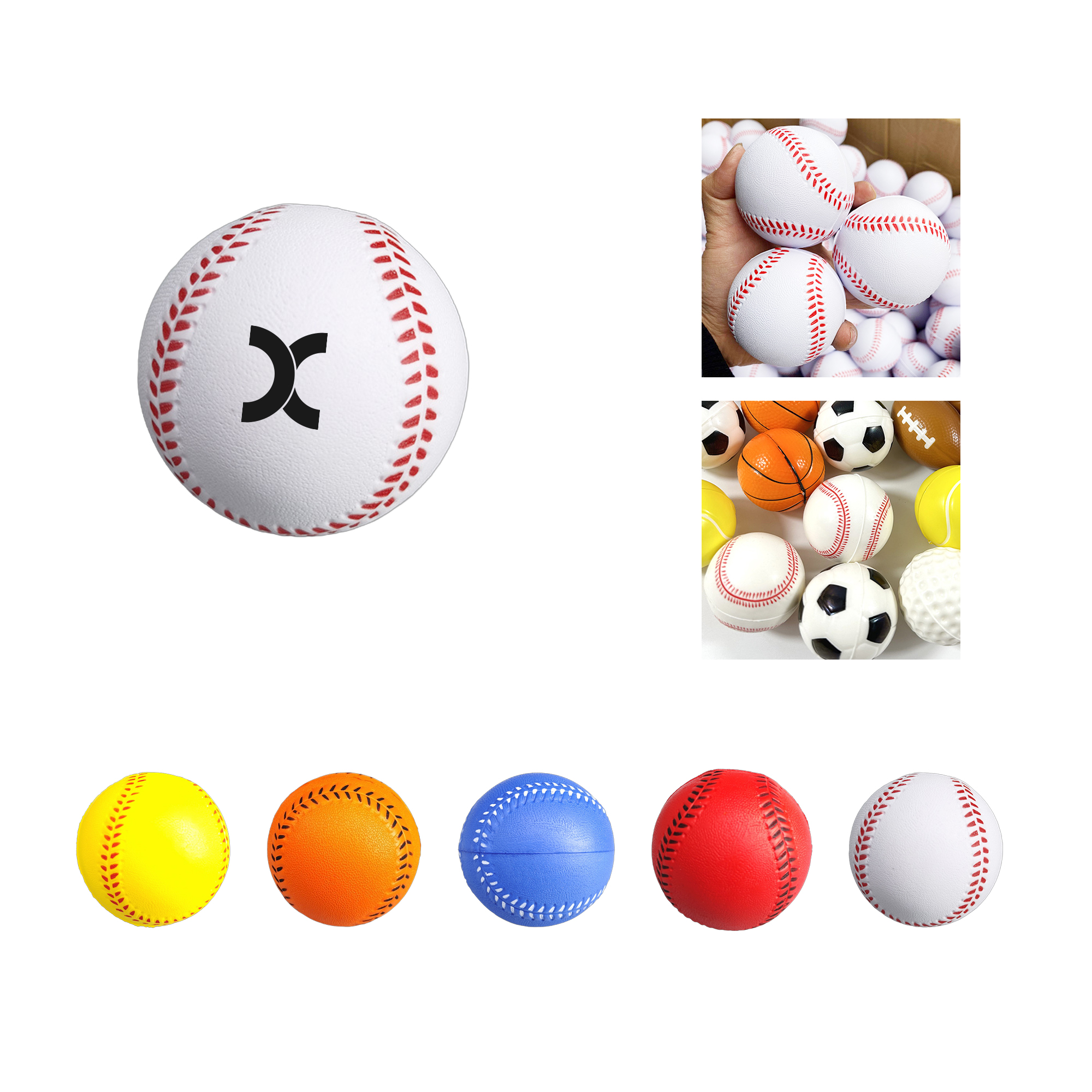 Elastic Baseball-Shaped Stress Ball