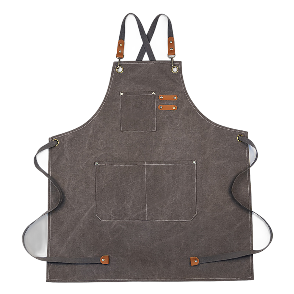 Adjustable Denim Work Apron with Pockets - Image 3