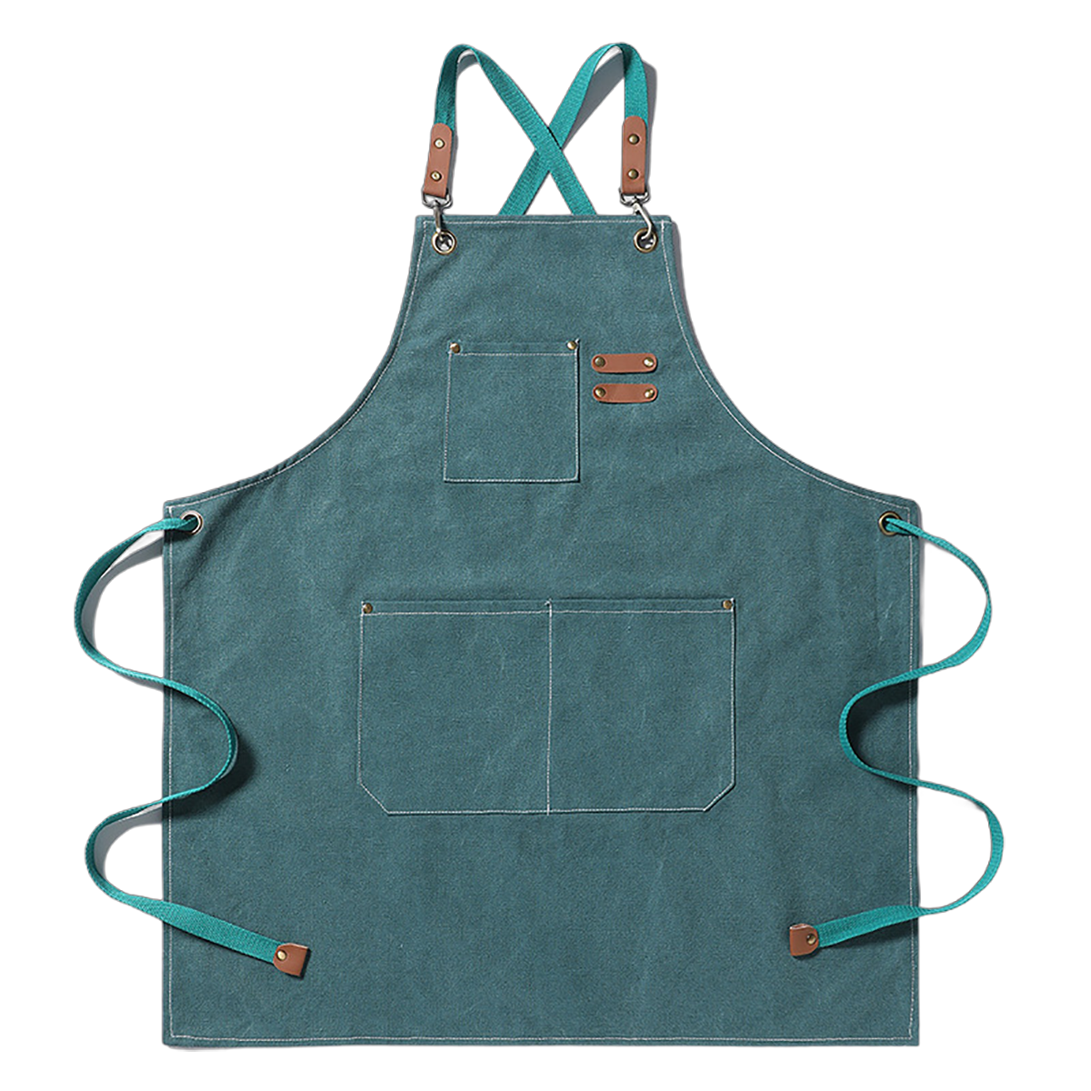 Adjustable Denim Work Apron with Pockets - Image 4