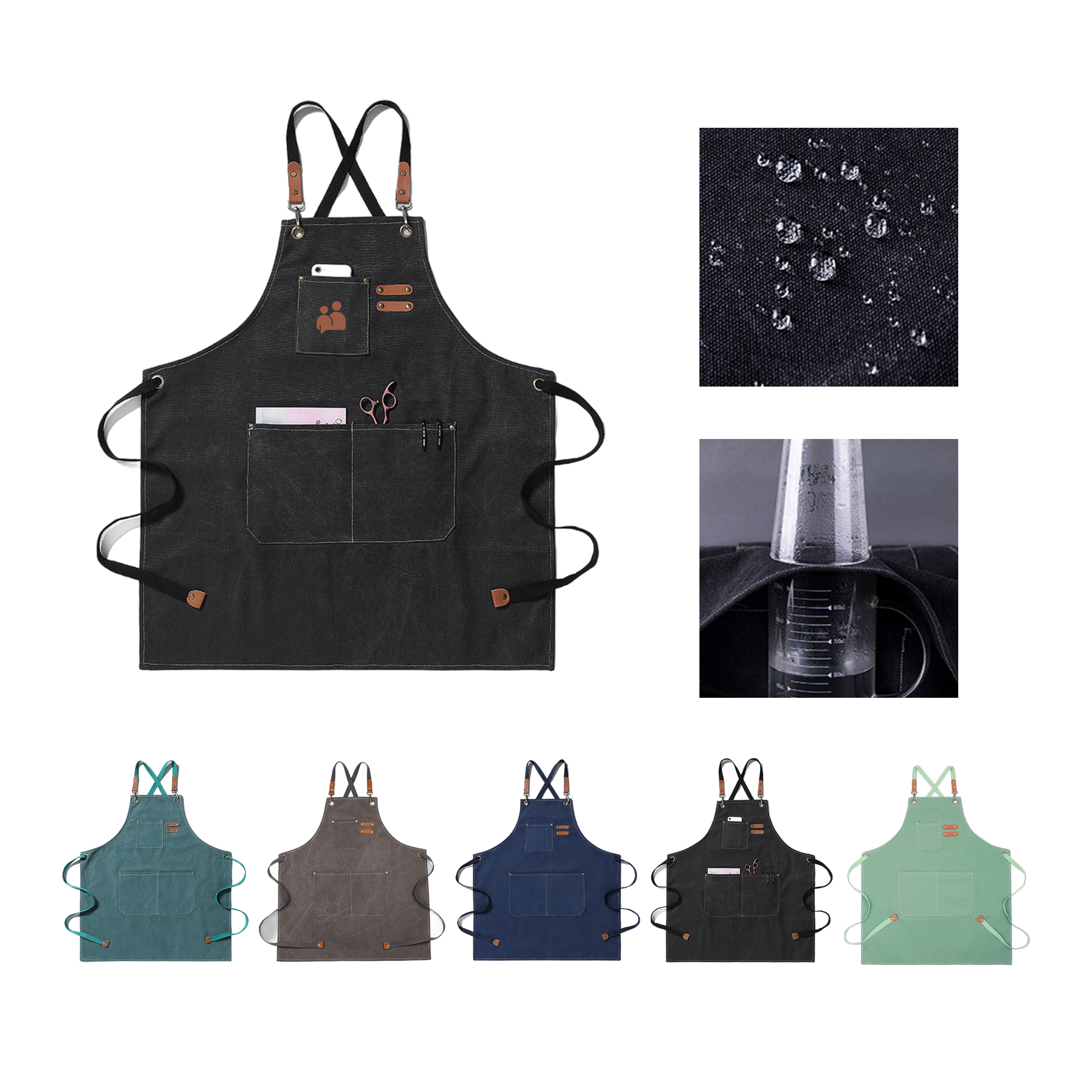Adjustable Denim Work Apron with Pockets