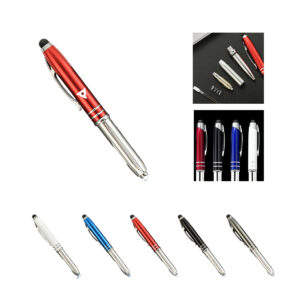Multi-Function Metal LED Light Stylus Ballpoint Pen