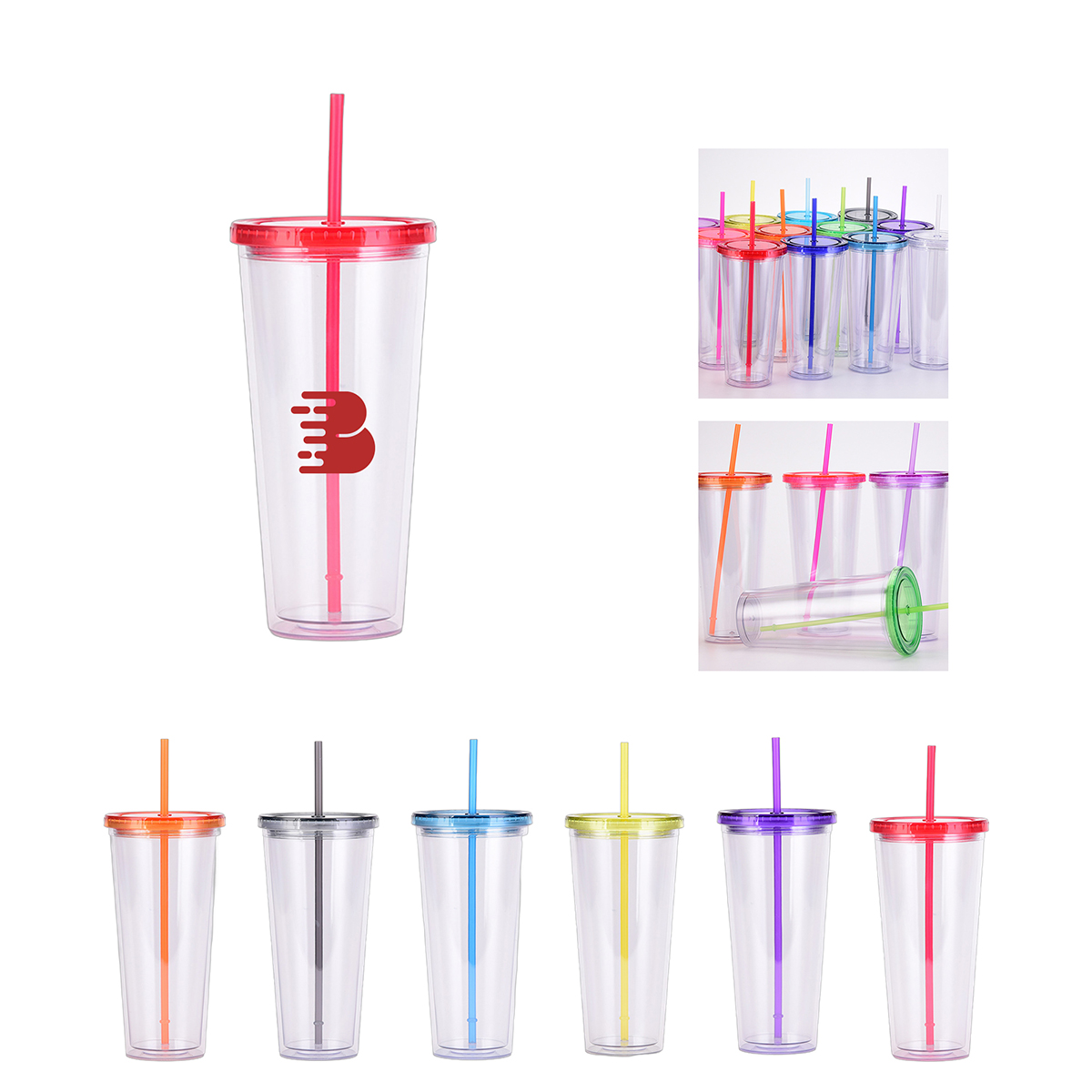 Large Capacity Insulated Clear Beverage Tumbler