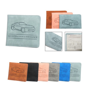 Leather Vehicle Document Holder with Clear Insert